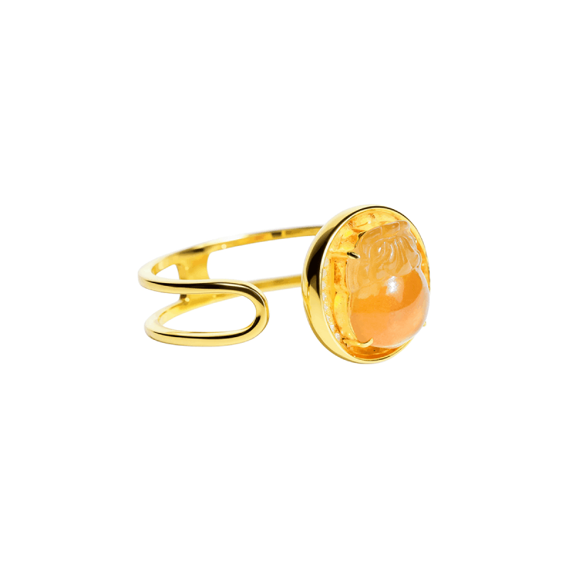 Yellow Jadeite Pixiu Ring